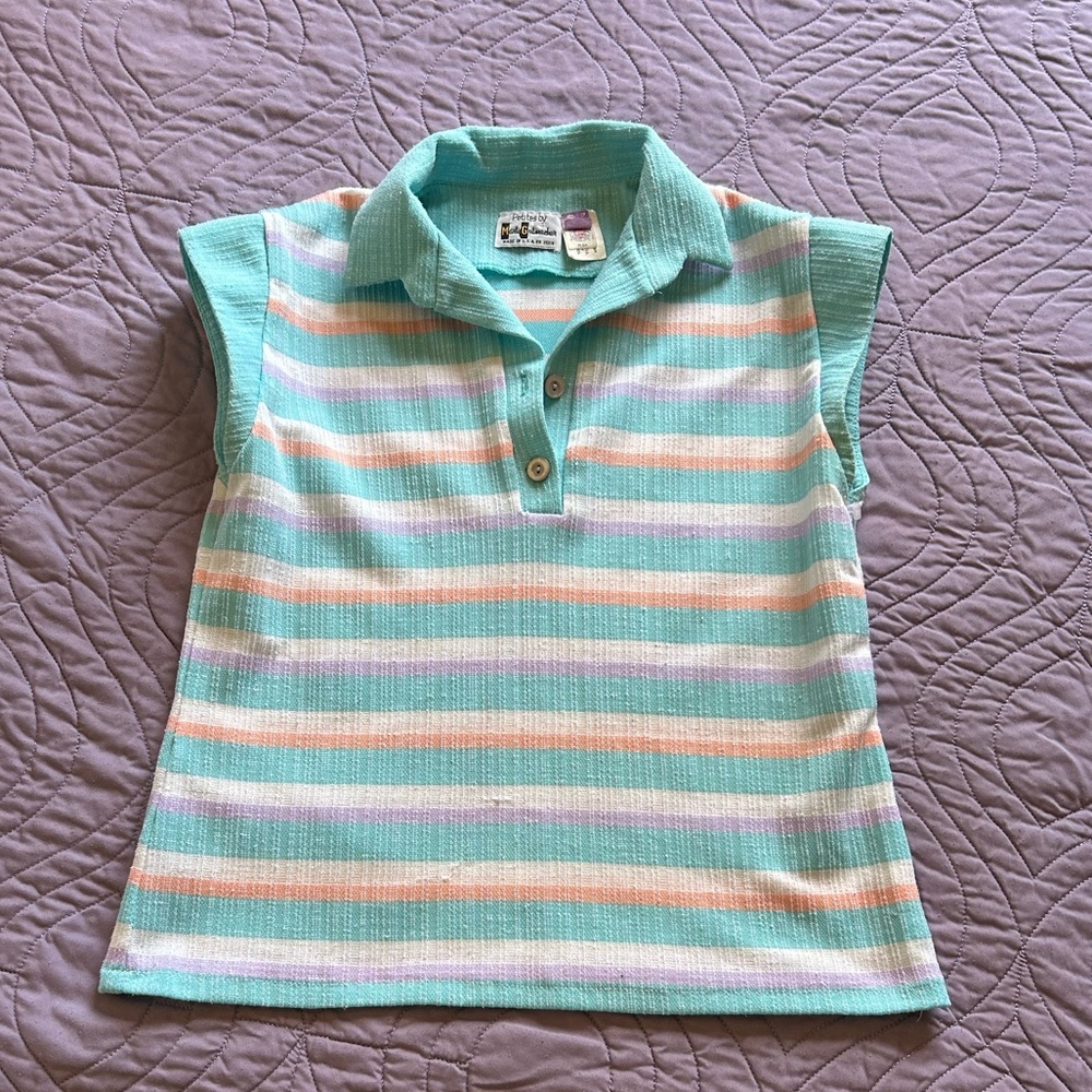 Vintage pastel Sleeveless Blouse | Vintage 70s | Marty Gutmacher